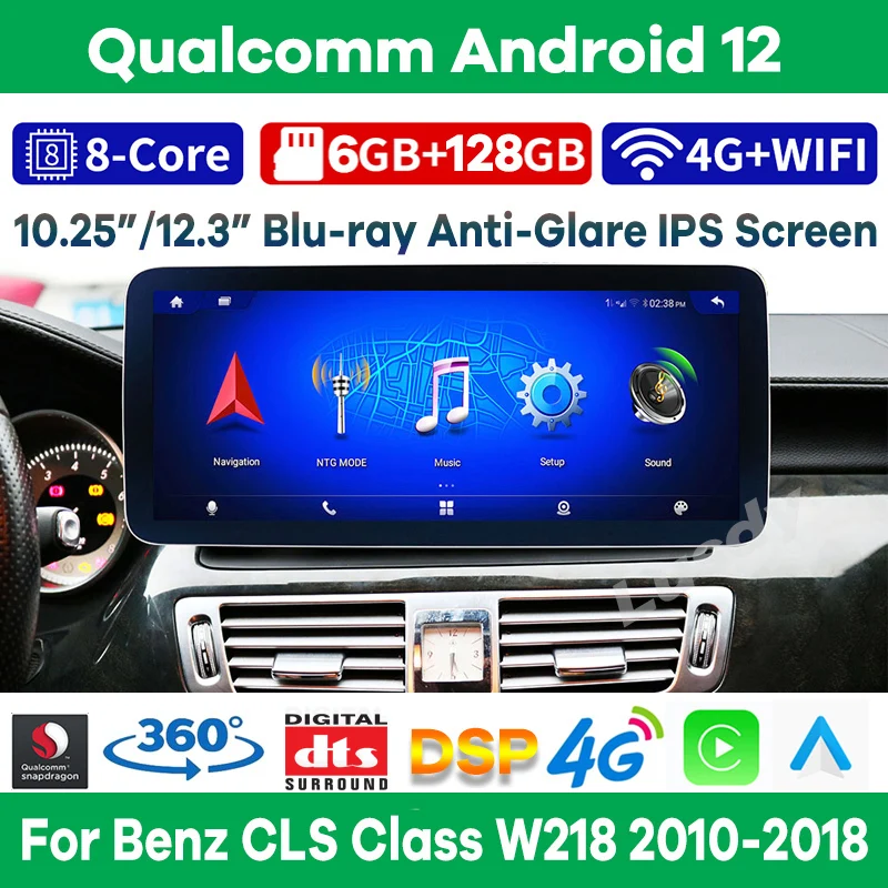 

Qualcomm 6+128G Android 12 Car Multimedia for Mercedes Benz CLS Class W218 2011-2018 Auto Radio Stereo Video GPS CarPlay Screen