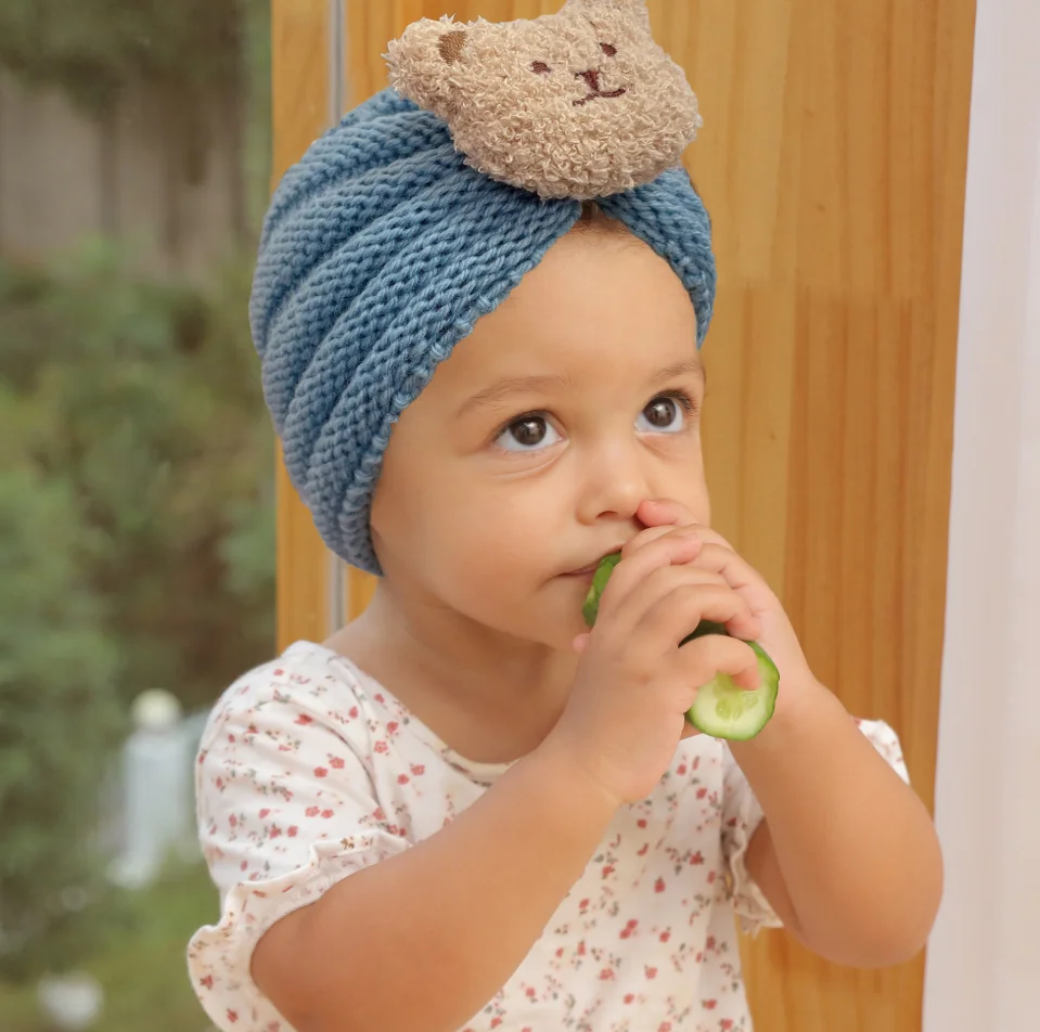 

Мультяшный медведь, яркий детский головной убор для новорожденных, Осенняя детская шапочка