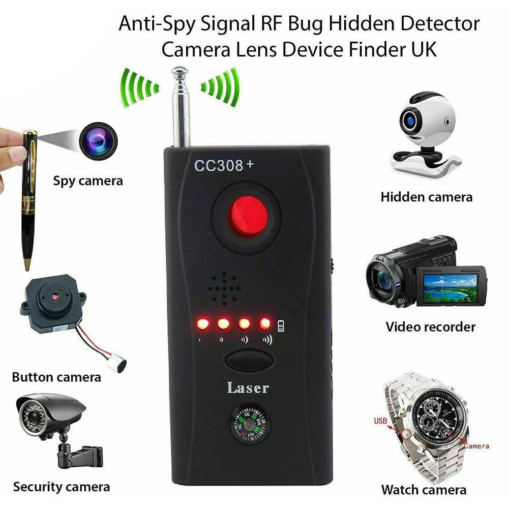 CC308+ Anti-Spy RF Signal Radio Wave Signal Detector Hidden Camera GSM Finder Light Detection LED Display 8mA 1MHz-6500MHz
CC308+ Anti-Spy RF Signal Radio Wave Signal Detector Hidden Camera GSM Finder Light Detection LED Display 8mA 1MHz-6500MHz