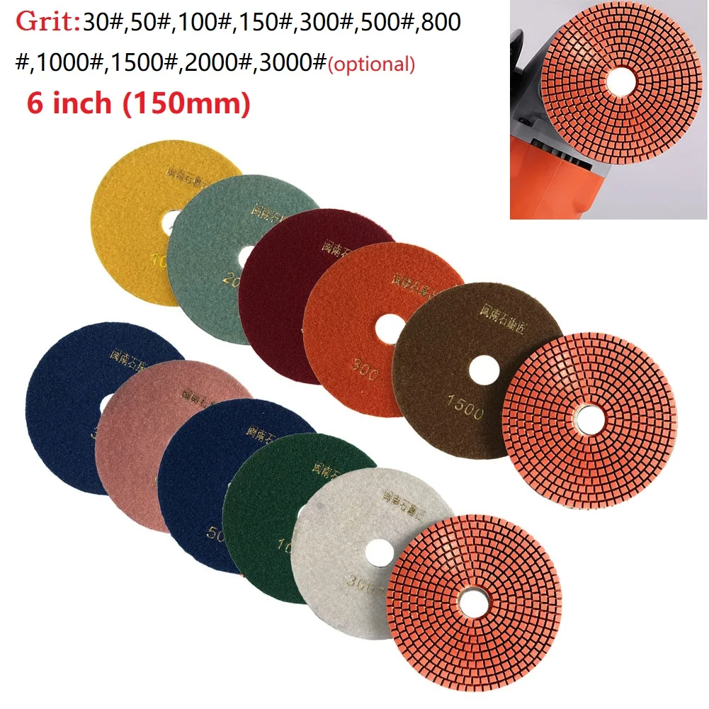 6 Inch 150mm Dry/wet Diamond Polishing Pads Flexible Grinding Discs For Granite Polishing Pad Polishing Tools Polimento Polijst
6 Inch 150mm Dry/wet Diamond Polishing Pads Flexible Grinding Discs For Granite Polishing Pad Polishing Tools Polimento Polijst