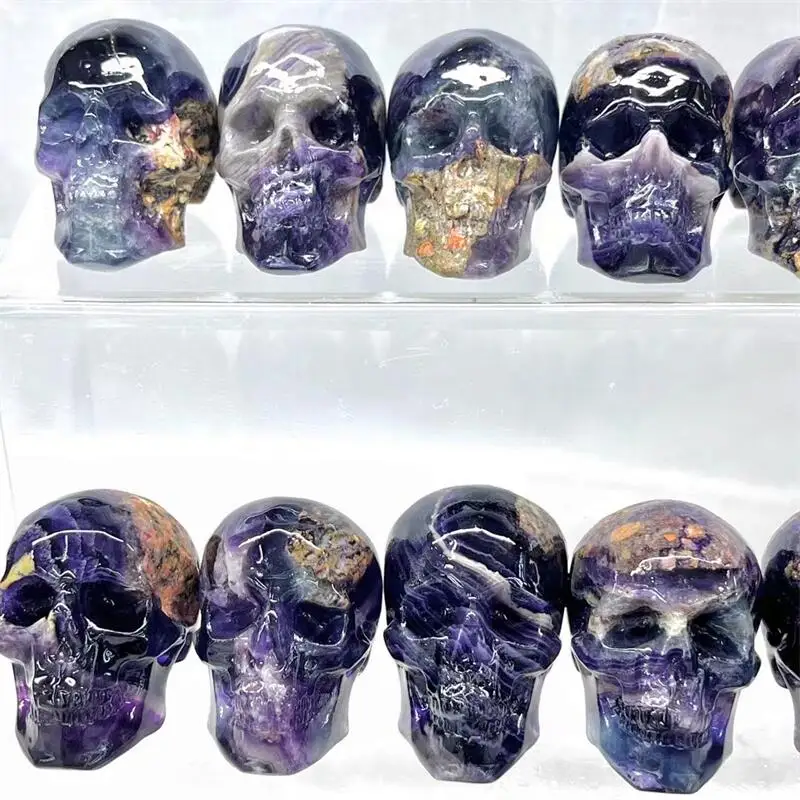 Natural Dream Amethyst Skull Crystal Carved Healing Energy Stone Crafts For Halloween Gift Or Home Decoration 1PCS
Natural Dream Amethyst Skull Crystal Carved Healing Energy Stone Crafts For Halloween Gift Or Home Decoration 1PCS