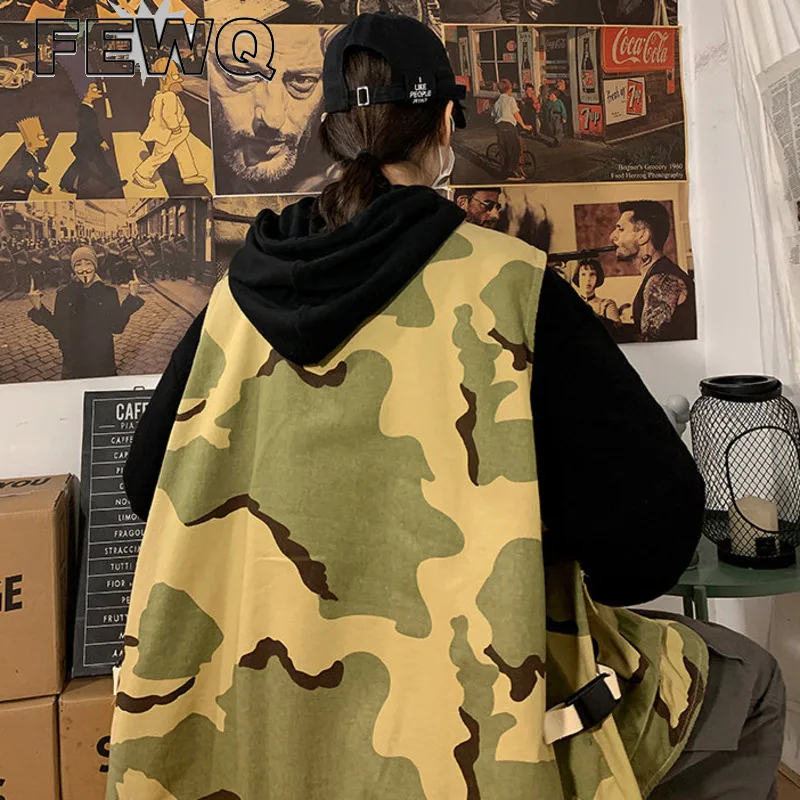 Мужской однотонный жилет FEWQ, с V-образным вырезом и множеством карманов, Повседневная Уличная одежда в стиле сафари, весна 2022 
Мужской однотонный жилет FEWQ, с V-образным вырезом и множеством карманов, Повседневная Уличная одежда в стиле сафари, весна 2022