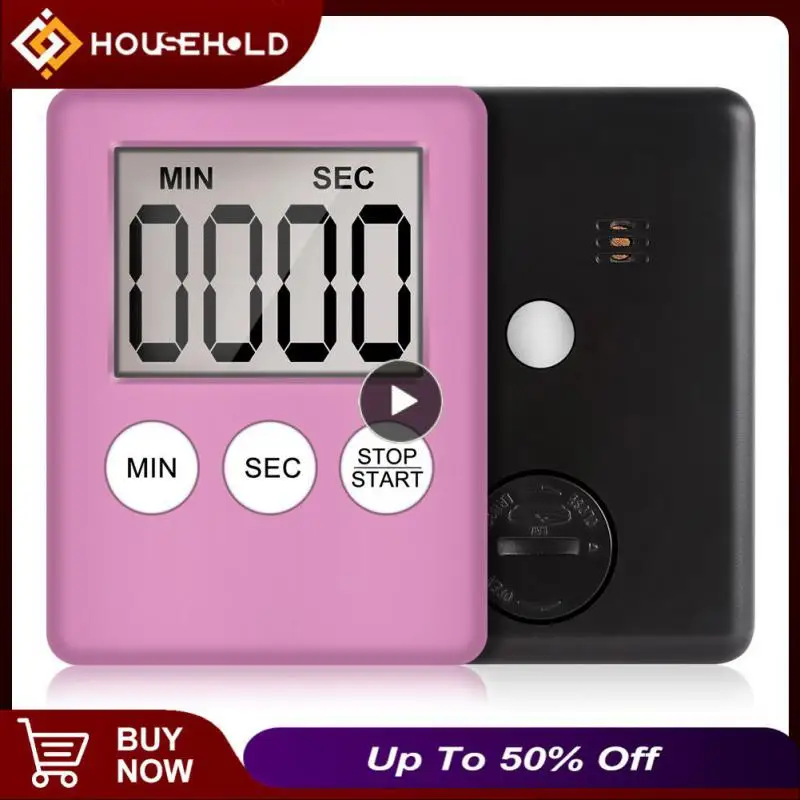 

2/4/6PCS Super Thin LCD Digital Screen Kitchen Timer Square Cooking Count Up Countdown Alarm Magnet Clock Temporizador