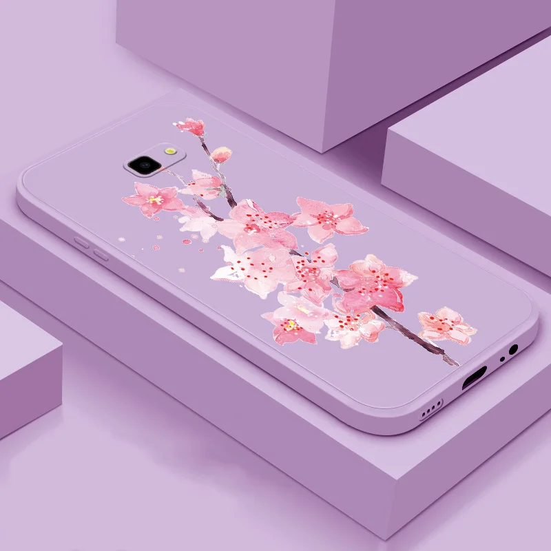 

Phone Case For Samsung J4 J6 Plus 2018 J5 Prime J7 2015 J7 Pro Soft TPU silicone phone Sheel flower color back cover phone case
