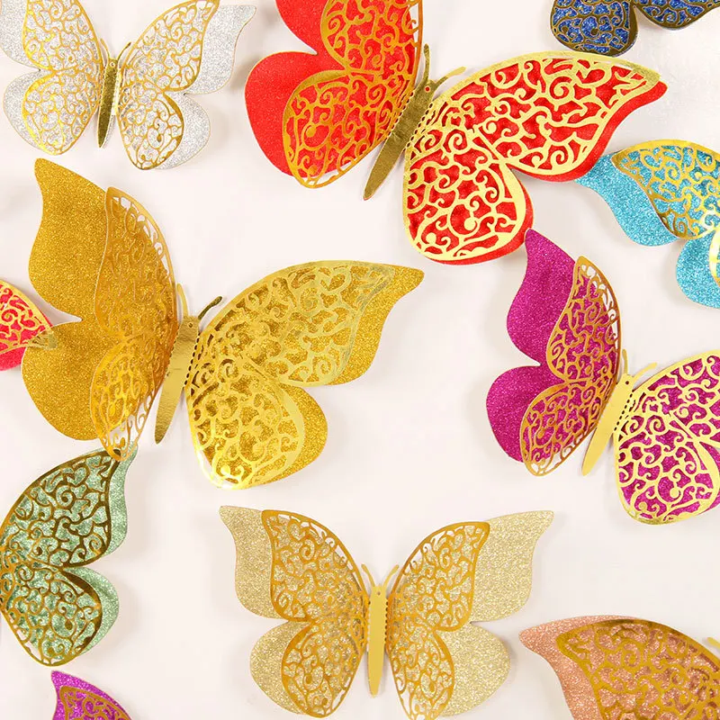 12pcs/Set Hollow 3d Double Layer Butterfly Wall Stickers For Wedding Decoration Living Room Window Home Decor Butterflies Decals
12pcs/Set Hollow 3d Double Layer Butterfly Wall Stickers For Wedding Decoration Living Room Window Home Decor Butterflies Decals