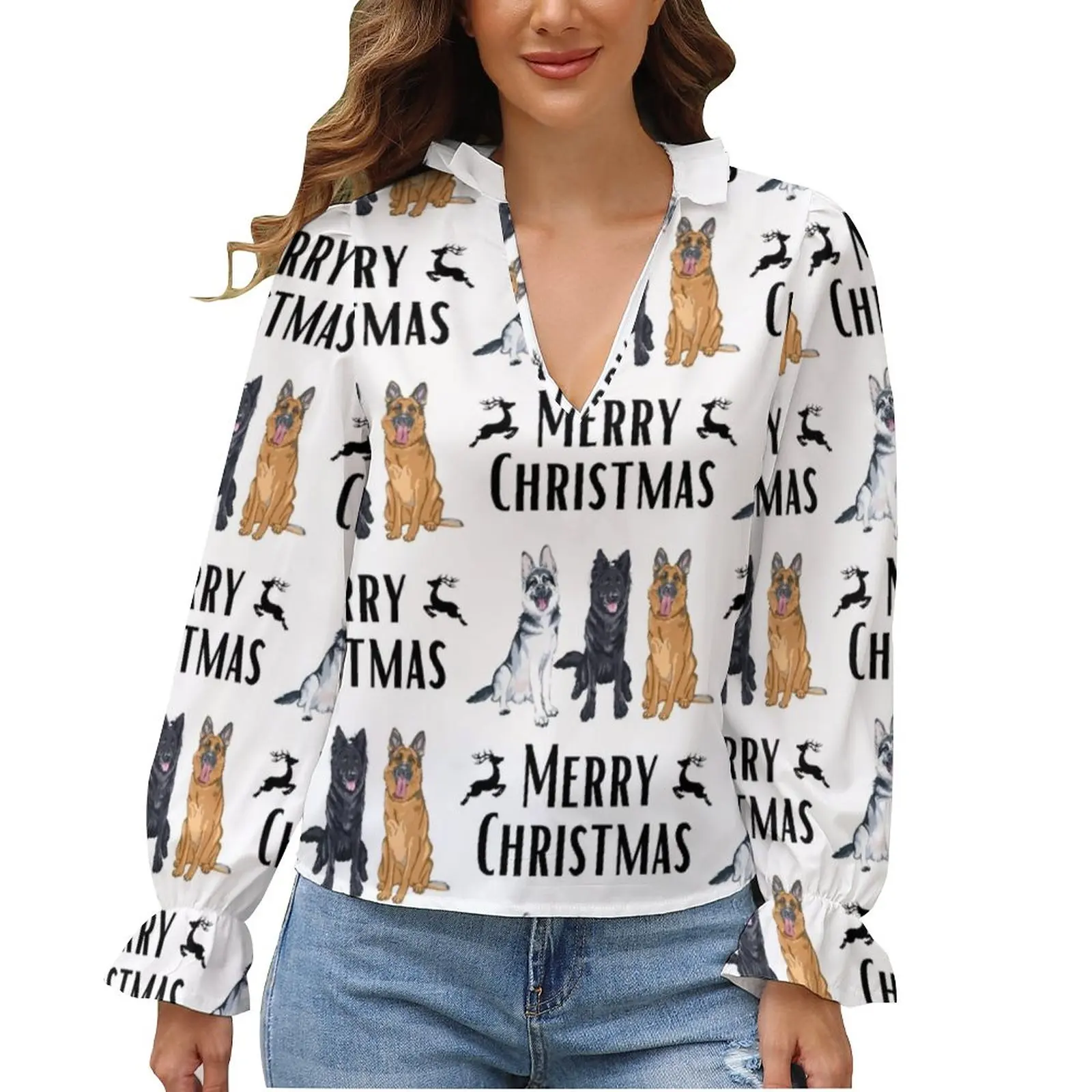 German Shepherd Blouse Merry Puff Sleeve Beach Retro Collar Shirt Woman Harajuku Shirts
German Shepherd Blouse Merry Puff Sleeve Beach Retro Collar Shirt Woman Harajuku Shirts