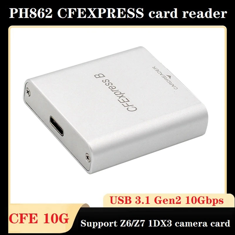 Устройство чтения карт PH862 Cfexpress CFE, устройство чтения карт памяти USB Type-C 3,1 GEN 2 10 Гбит/с для камер Z6/Z7 1DX3
Устройство чтения карт PH862 Cfexpress CFE, устройство чтения карт памяти USB Type-C 3,1 GEN 2 10 Гбит/с для камер Z6/Z7 1DX3
