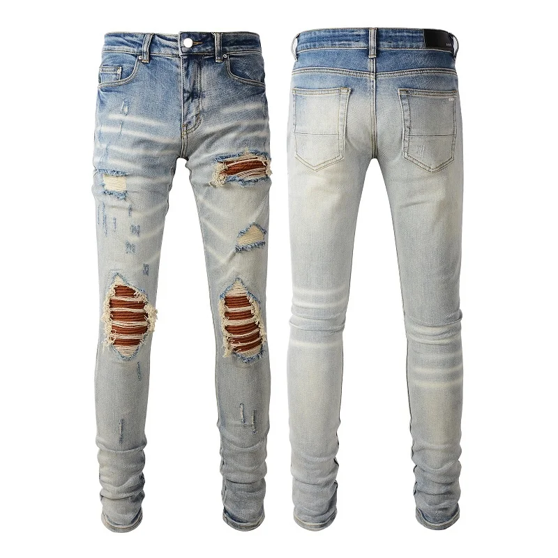 Pants Denim Men's Distressed Streetwear Fashion Slim Fit Hollow Out Damaged Holes Letters Pattern Printed Skinny Stretch Jeans
Pants Denim Men's Distressed Streetwear Fashion Slim Fit Hollow Out Damaged Holes Letters Pattern Printed Skinny Stretch Jeans