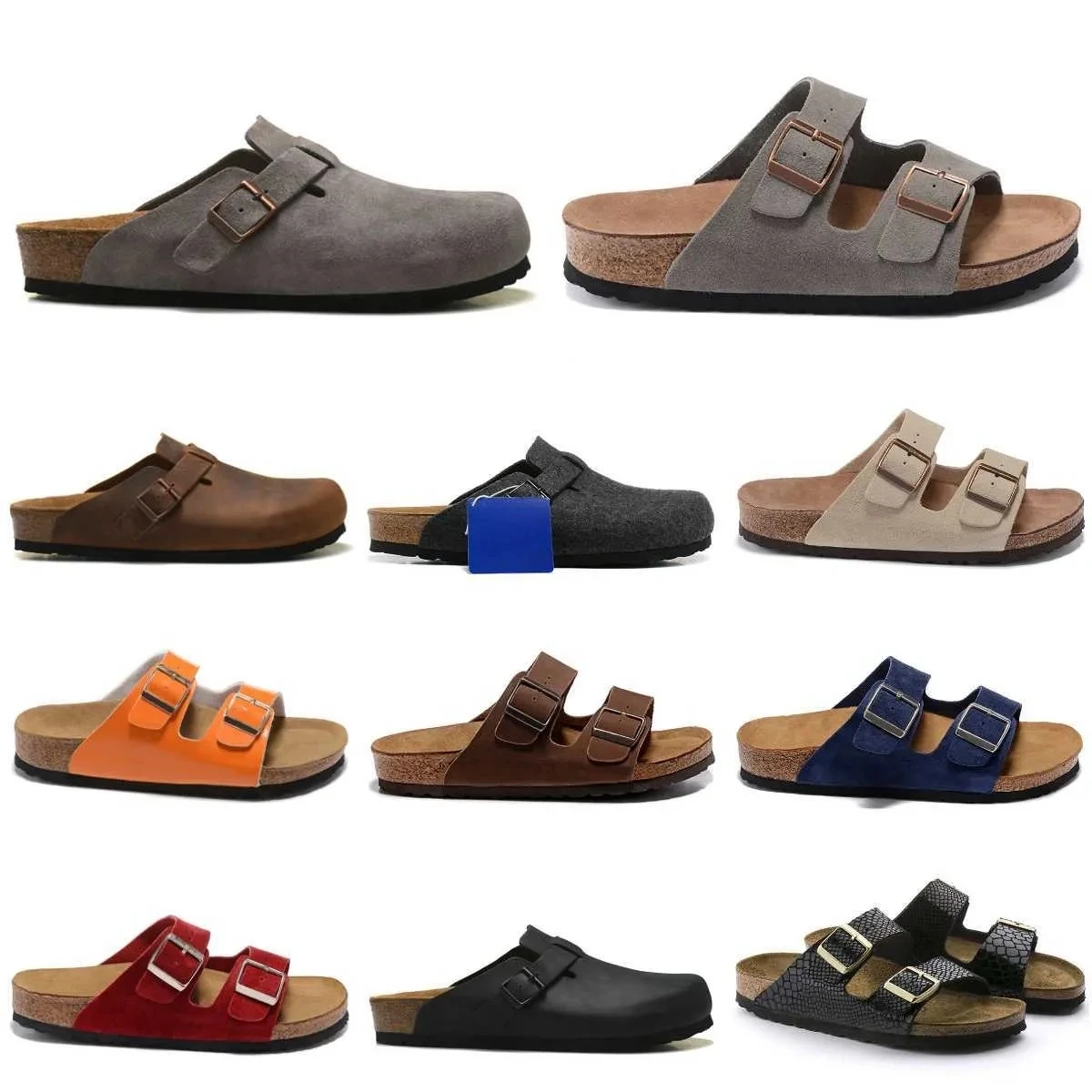 

2023 Designer Sandals Mens Women Brown Microfiber Sliders Boston Soft Footbed Clogs Indoor Pantoufle Flip Flop Slippers Shoes