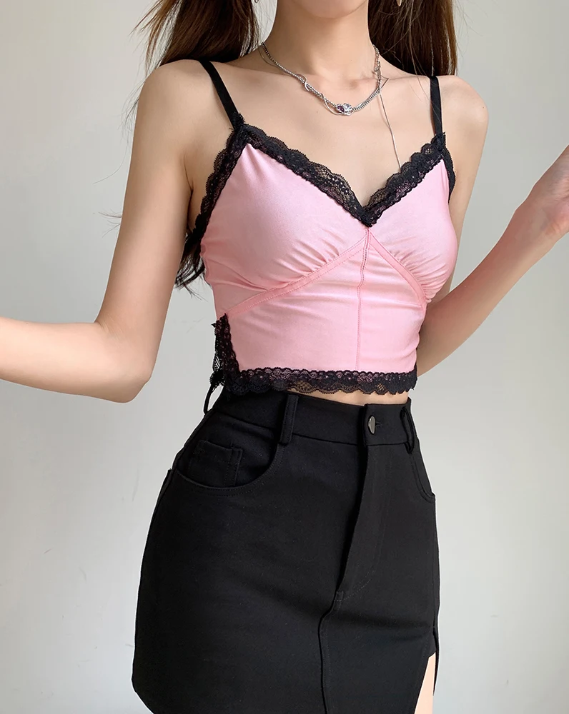 Women Sexy Club Suit Backness Vest Lace Patchwork Pink Crop Top And Stripe Bandage Mini Skirt Two Piece Sets Summer Clothing
Women Sexy Club Suit Backness Vest Lace Patchwork Pink Crop Top And Stripe Bandage Mini Skirt Two Piece Sets Summer Clothing