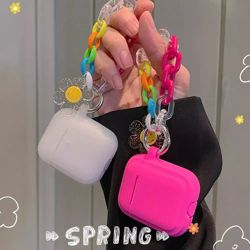 1PCs Silicone Case for AirPods 1 2 Pro Case Soft Protective Cover Earphone Accessories with Smile Sun Flower Keychain Bracelet
1PCs Silicone Case for AirPods 1 2 Pro Case Soft Protective Cover Earphone Accessories with Smile Sun Flower Keychain Bracelet