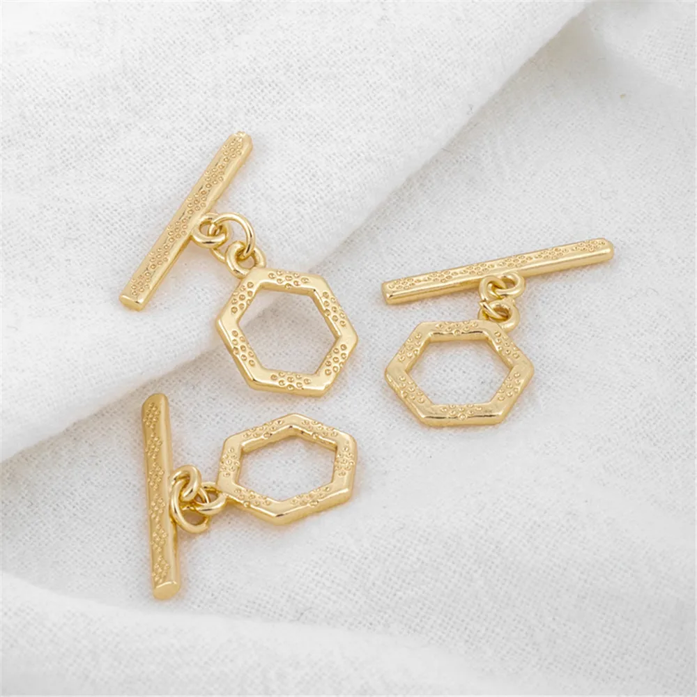 14K bag gold color accessories IQ buckle hexagonal pattern bracelet OT buckle 13mm connection buckle DIY jewelry end buckle
14K bag gold color accessories IQ buckle hexagonal pattern bracelet OT buckle 13mm connection buckle DIY jewelry end buckle