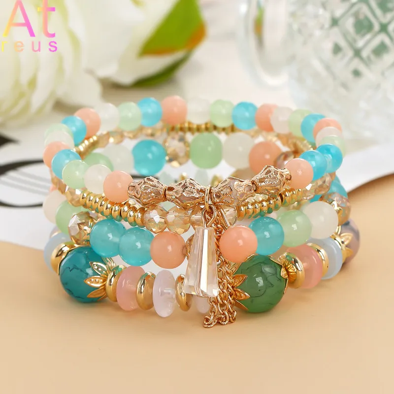 4pcs Bohemia Multilayer Elastic Geometric Crystal Acrylic Beads Bracelets Set For Women Green Stone Beads Combination Bracelet
4pcs Bohemia Multilayer Elastic Geometric Crystal Acrylic Beads Bracelets Set For Women Green Stone Beads Combination Bracelet