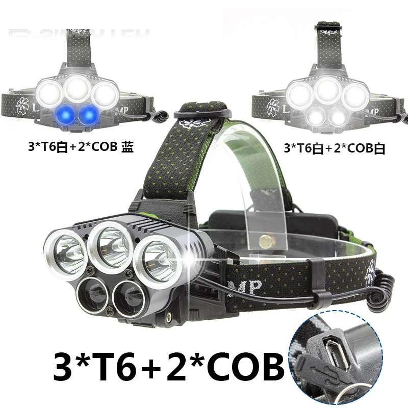 USB rechargeable LED Headlamp 5 white light or 3 white + 2 bule light waterproof led headlight fishing lamp use 18650 battery
USB rechargeable LED Headlamp 5 white light or 3 white + 2 bule light waterproof led headlight fishing lamp use 18650 battery