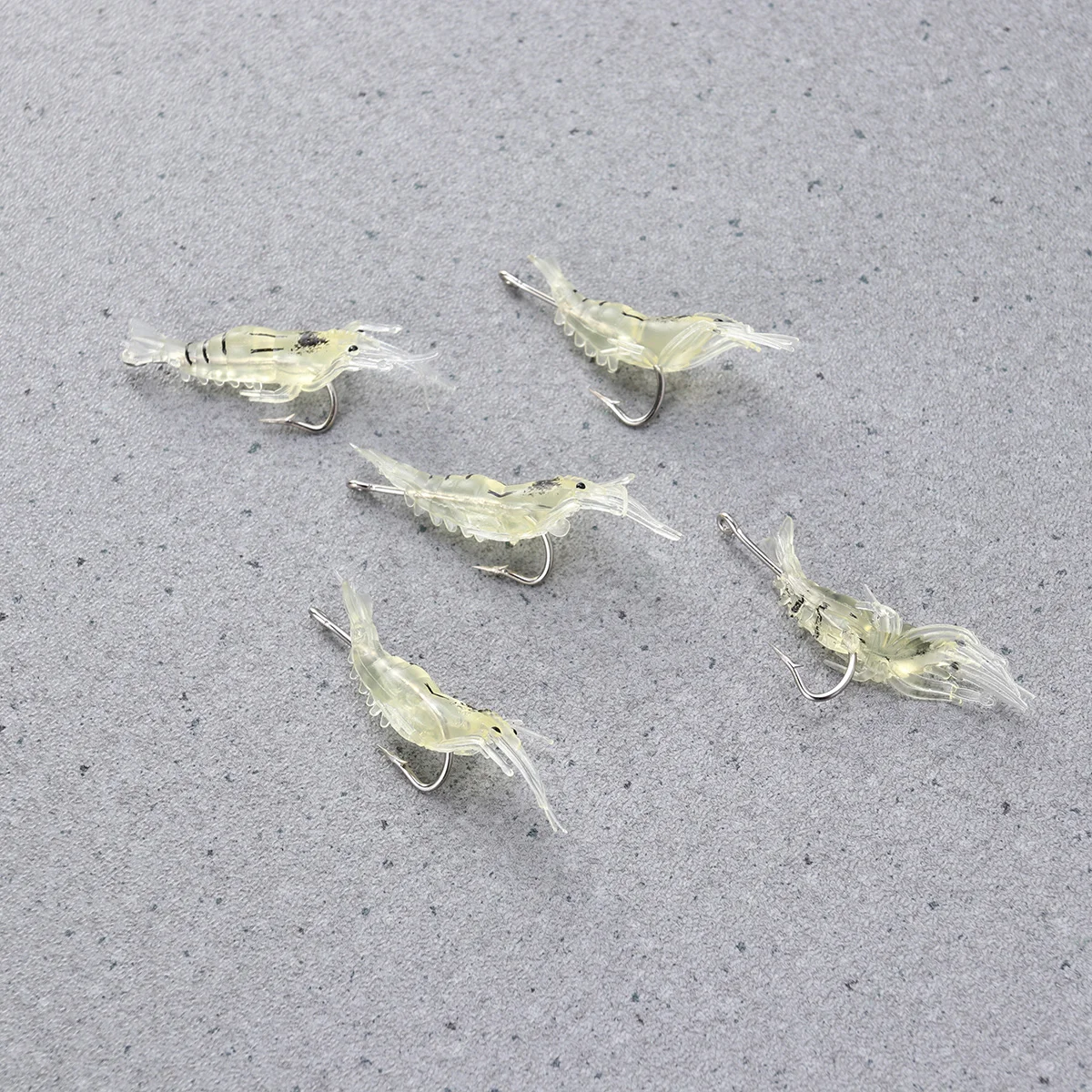 

5pcs 4cm Bait Shrimp Simulation Grass Shrimp Environment Friendly Plastic Fish Smell Luring Effect Good Fishing Lure