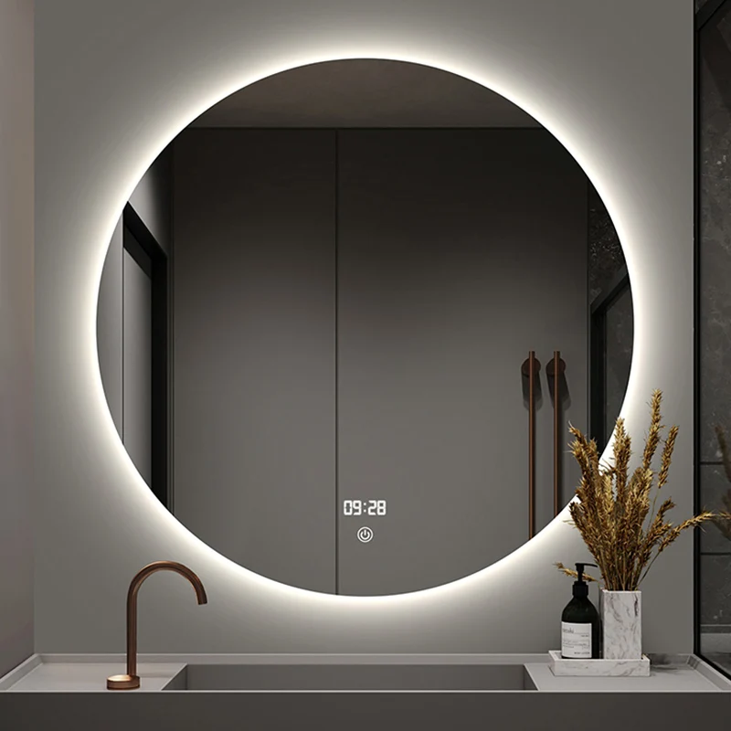Frameless Smart Bathroom Mirror Round Makeup Touch Control Bathroom Mirror Light Wall Espejo Pared Led Vanity Mirror EB5BM
Frameless Smart Bathroom Mirror Round Makeup Touch Control Bathroom Mirror Light Wall Espejo Pared Led Vanity Mirror EB5BM