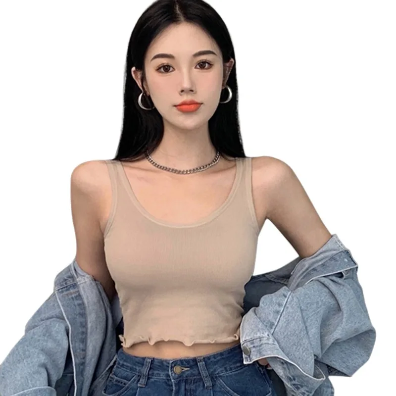 Solid Color Padded Camisoles Base Shirt Sexy T Shirt Sleeveless Tank Top Pullover Crop Top For Women
Solid Color Padded Camisoles Base Shirt Sexy T Shirt Sleeveless Tank Top Pullover Crop Top For Women