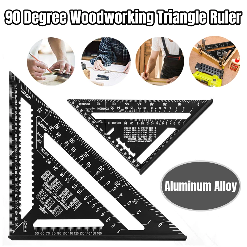 7/12inch 90 Degree Triangle Ruler Aluminum Alloy Square Metric Imperial Cast Aluminum Protractor Woodworking Measuring Tools
7/12inch 90 Degree Triangle Ruler Aluminum Alloy Square Metric Imperial Cast Aluminum Protractor Woodworking Measuring Tools