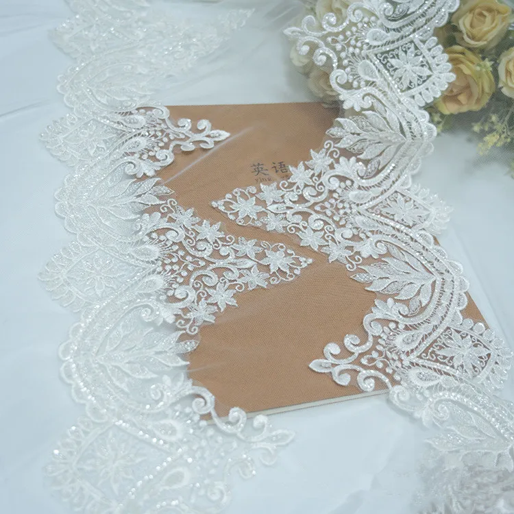 

August New Product Sen Series Nail Bead Sequin Embroidery Bride Headdress Accessories With Width 19cm