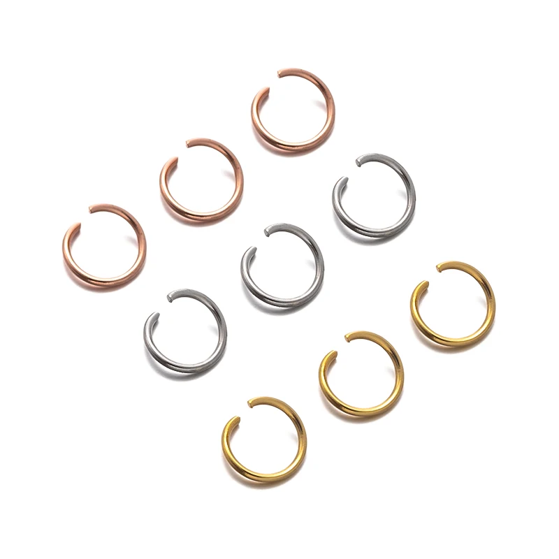 

Незамкнутые соединительные кольца для бижутерии, незамкнутые соединительные кольца из нержавеющей стали, аксессуары для поделок, 100 шт./упаковка, 4/5/6/7/8/10 мм