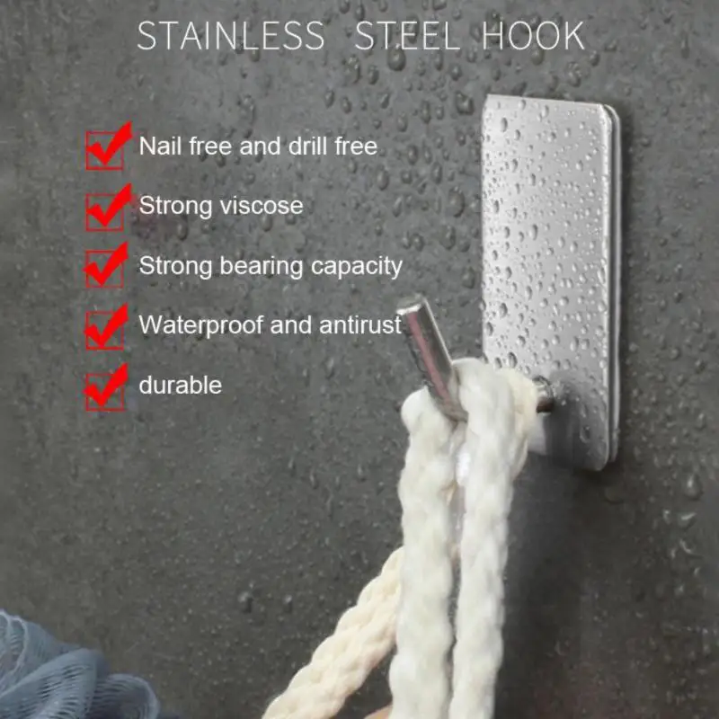 304 Stainless Steel Heavy Wall Hanger Hook Self Adhesive Hook Bathroom Organizer Towel Rack Multi-purpose Kitchen Rack
304 Stainless Steel Heavy Wall Hanger Hook Self Adhesive Hook Bathroom Organizer Towel Rack Multi-purpose Kitchen Rack