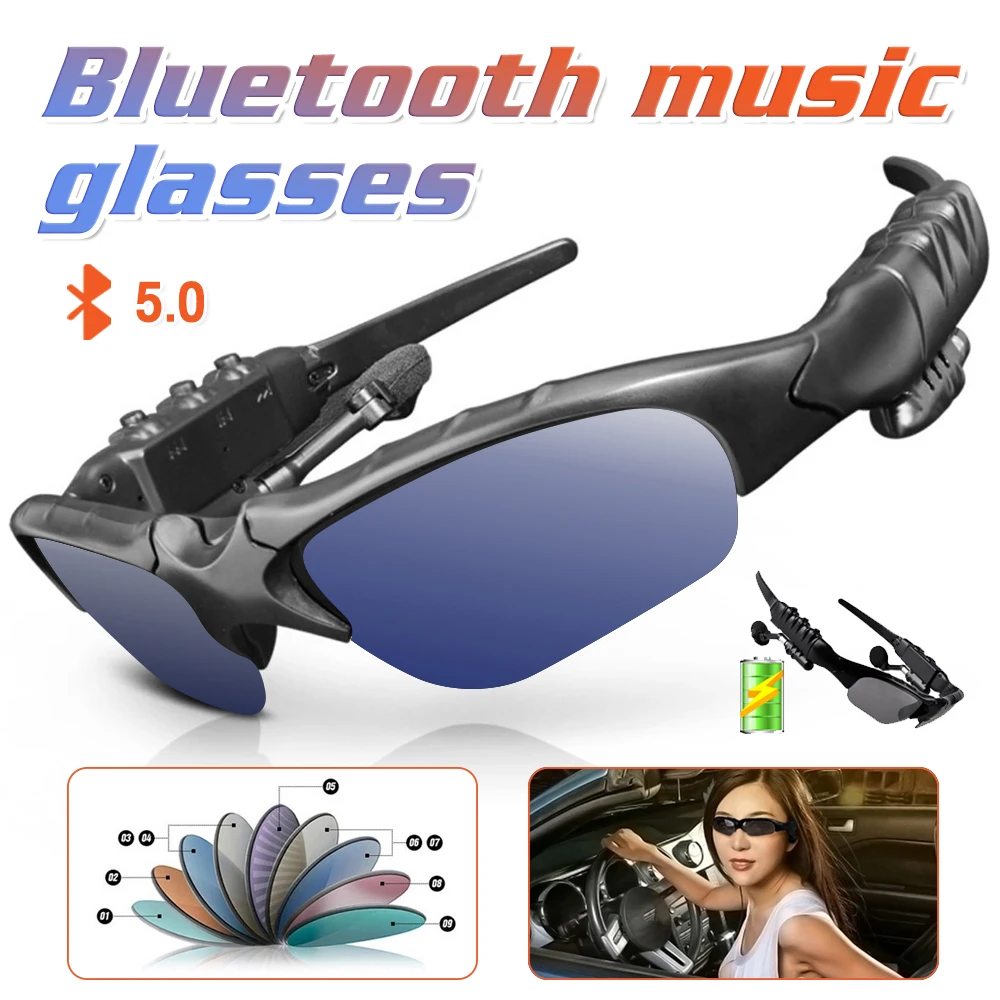Bluetooth Glasses Earphones Wireless Headset With Mic Sunglasses For Driving Cycling Smart Bluetooth Glasses Music Earphone 
Bluetooth Glasses Earphones Wireless Headset With Mic Sunglasses For Driving Cycling Smart Bluetooth Glasses Music Earphone