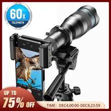 APEXEL 60X Mobile Phone Telescope Lens Astronomical Telephoto Zoom Lens With Extendable Tripod for iPhone Samsung All Smartphone