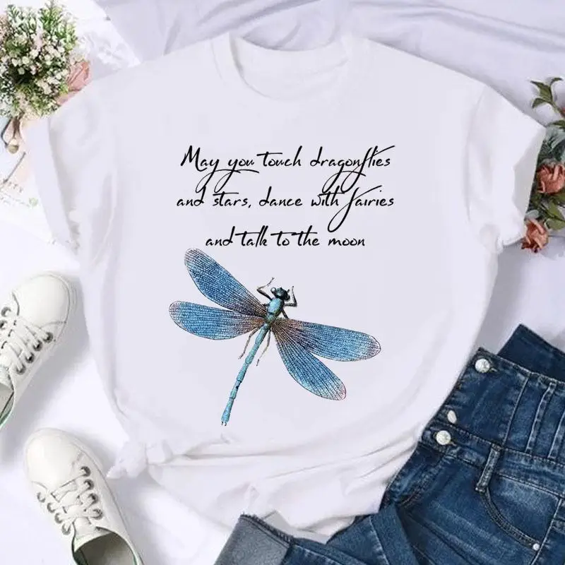 Women Dragonfly Letter 90s Cute Print T Shirt Female Casual Top Short Sleeve Fashion Summer Tshirts Cartoon Graphic Tee T-Shirt
Women Dragonfly Letter 90s Cute Print T Shirt Female Casual Top Short Sleeve Fashion Summer Tshirts Cartoon Graphic Tee T-Shirt