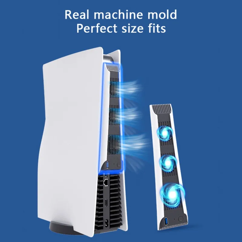 For PS5 Cooling Fan External USB Cooler Game Console Cooling Fan USB3.0 Port For Sony Playstation 5
For PS5 Cooling Fan External USB Cooler Game Console Cooling Fan USB3.0 Port For Sony Playstation 5