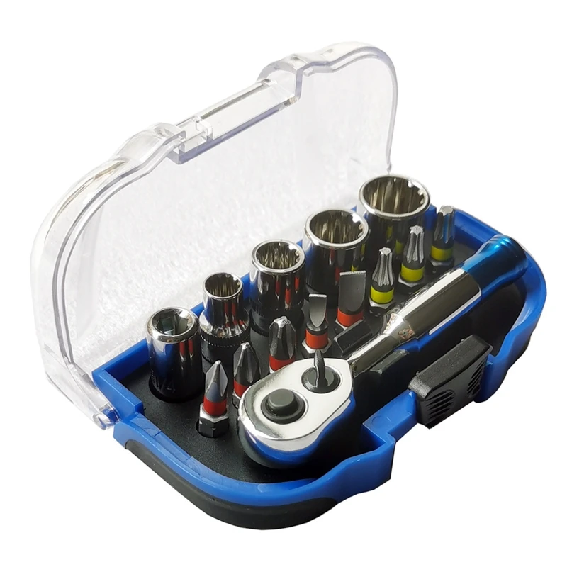 14 Pieces 1/4" Mini Ratchet Wrench with Socket Bits Set for Bicycle Motorcycle Car Repairing Tool Impact Resistance
14 Pieces 1/4" Mini Ratchet Wrench with Socket Bits Set for Bicycle Motorcycle Car Repairing Tool Impact Resistance