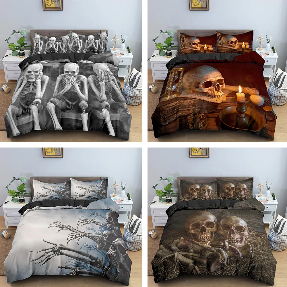 3D Skull Pattern Printing Duvet Cover Set Skeleton Bedding Set Bedroom Quilt Covers 2/3pcs Twin Full Queen King Size Bedclothes
3D Skull Pattern Printing Duvet Cover Set Skeleton Bedding Set Bedroom Quilt Covers 2/3pcs Twin Full Queen King Size Bedclothes