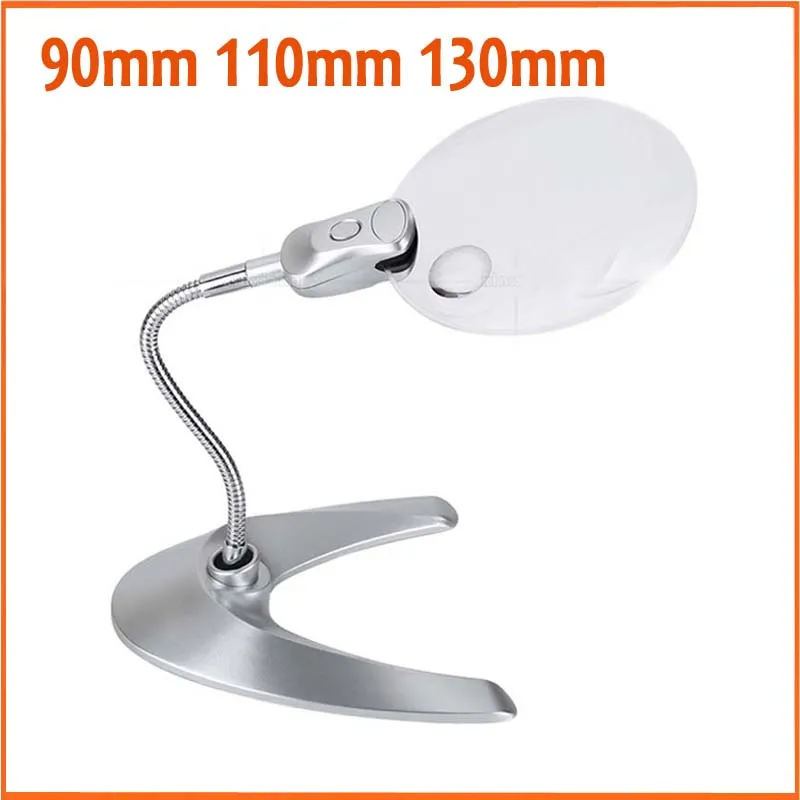 90mm 110mm 130m Lens LED Desk Type Magnifier Maintenance Inspection Engraving Watch Clock Repair Magnifying Glass with Lamps
90mm 110mm 130m Lens LED Desk Type Magnifier Maintenance Inspection Engraving Watch Clock Repair Magnifying Glass with Lamps