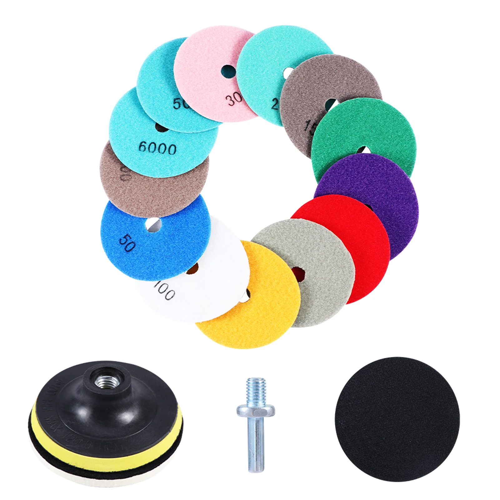 16pcs 4inch Marble Buffing Drill Grinder 50-8000 Grit Wheel Concrete Wet Dry Diamond Polishing Pad Kit Backer For Granite Discs
16pcs 4inch Marble Buffing Drill Grinder 50-8000 Grit Wheel Concrete Wet Dry Diamond Polishing Pad Kit Backer For Granite Discs