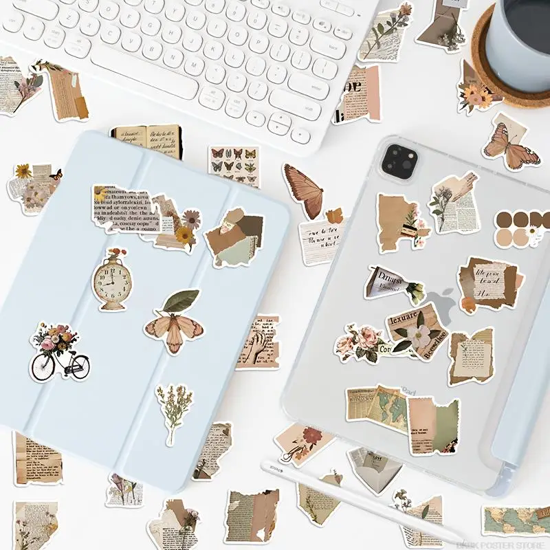 50PCS Retro Fragmented Book Stickers Waterproof Skateboard for Laptop Luggage Notebook Guitar Water Phone Sticker for Kids Toys 
50PCS Retro Fragmented Book Stickers Waterproof Skateboard for Laptop Luggage Notebook Guitar Water Phone Sticker for Kids Toys