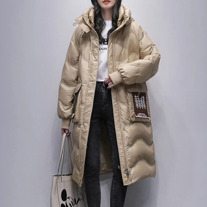New Black Down Jacket Womens Long Hooded Parka Overcoat Winter Winterproof Warm Coat Female Casual 90% White Duck Down Outerwear
New Black Down Jacket Womens Long Hooded Parka Overcoat Winter Winterproof Warm Coat Female Casual 90% White Duck Down Outerwear