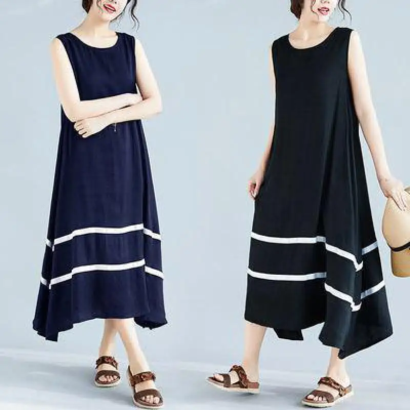 2022 Summer New Loose Thin Casual Simple Contrasting Vest Skirt Korean O-neck Ethnic Style Women A-line Long Skirt Free Shipping
2022 Summer New Loose Thin Casual Simple Contrasting Vest Skirt Korean O-neck Ethnic Style Women A-line Long Skirt Free Shipping