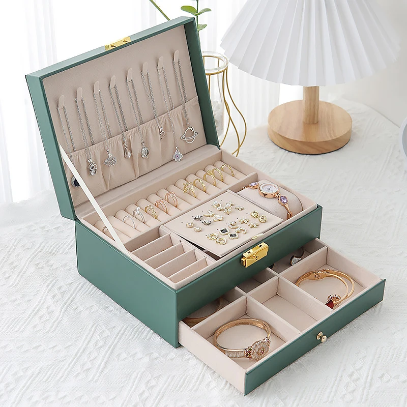 WEJEBOX New Capacity Leather Jewelry Box with Pillow Travel Jewelry Organizer Necklace Earring Ring Storage Box for Women gifts
WEJEBOX New Capacity Leather Jewelry Box with Pillow Travel Jewelry Organizer Necklace Earring Ring Storage Box for Women gifts