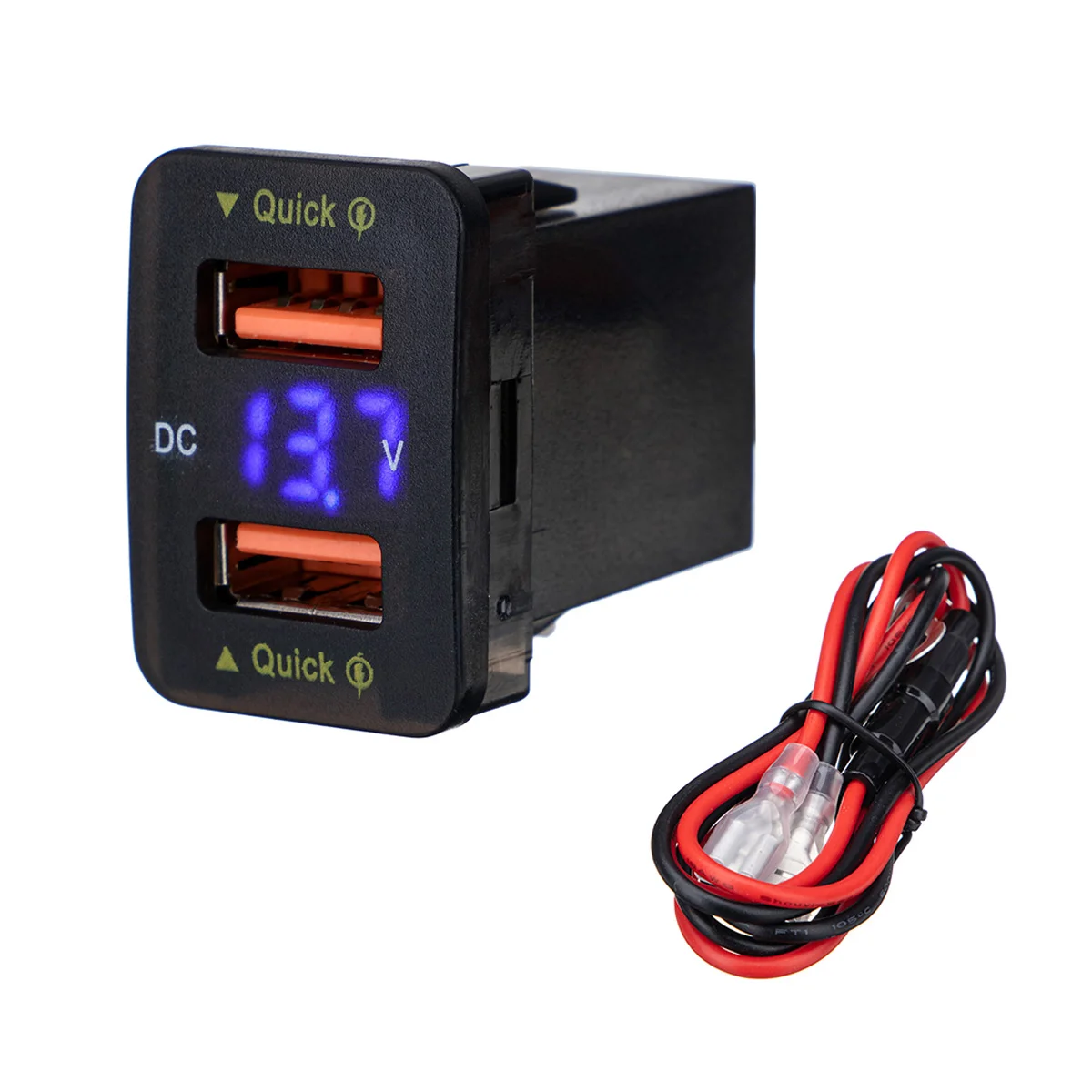 Автомобильное зарядное устройство QC3.0, 36 Вт, цифровой дисплей, вольтметр, двойной телефон, адаптер для Toyota Corolla RAV4 Camry Hilux