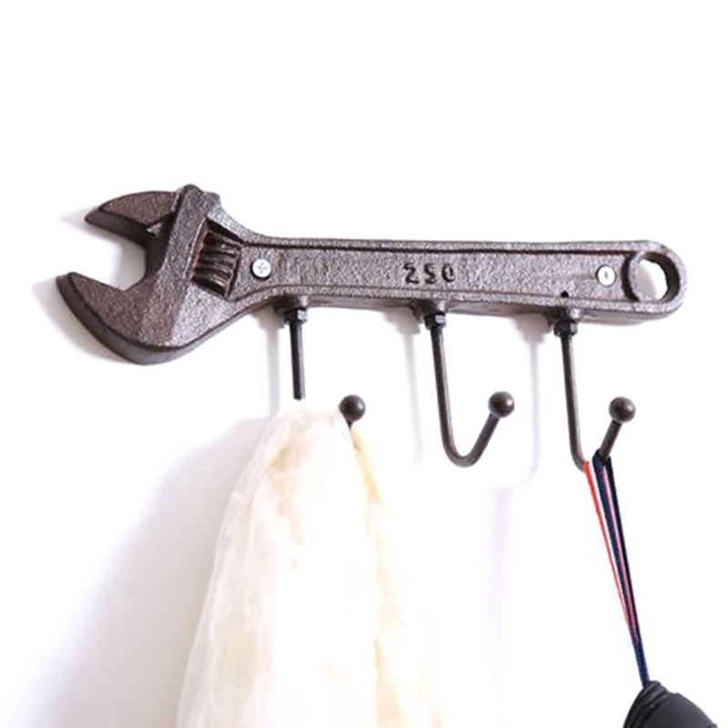 Retro Cast Iron Wall Hooks Metal Hanger Spanner Style Wall Mounted Industrial Style Key Wall Hook Home Decoration
Retro Cast Iron Wall Hooks Metal Hanger Spanner Style Wall Mounted Industrial Style Key Wall Hook Home Decoration