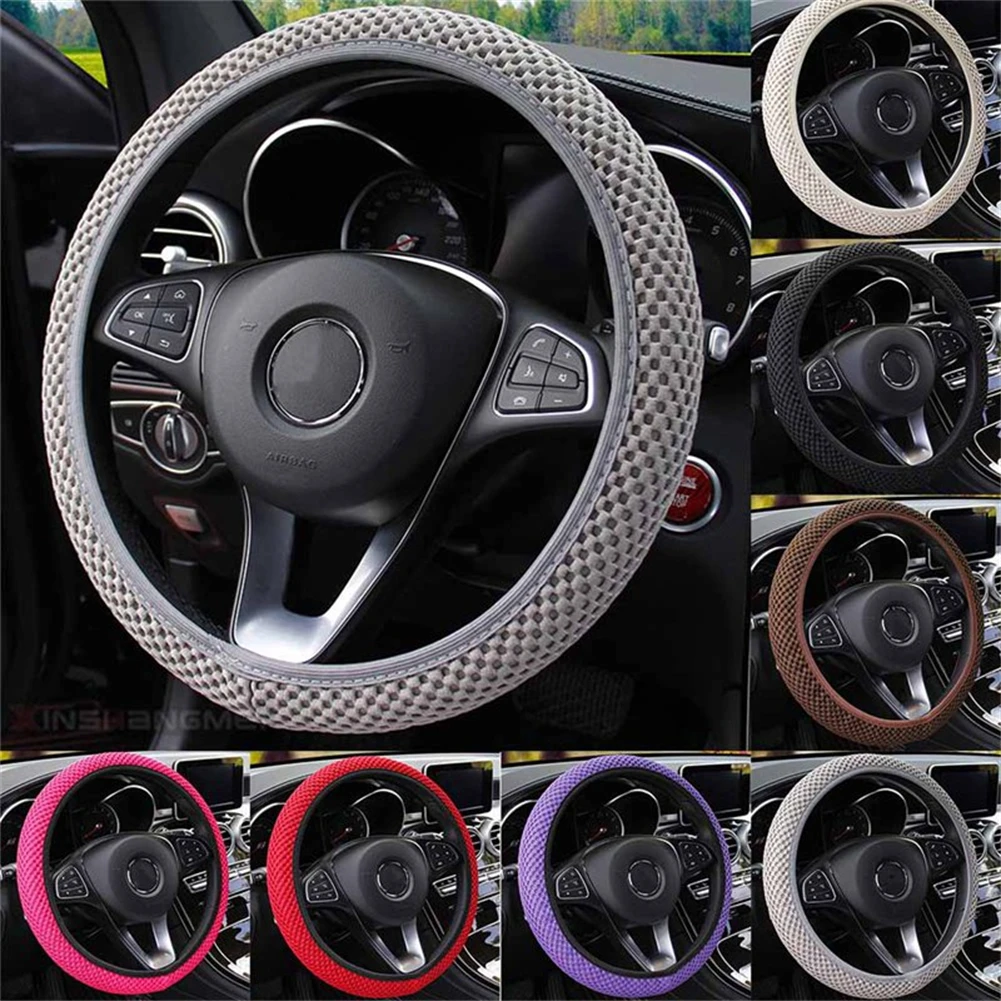 Universal Car Steering Wheel Cover Breathable Anti Slip Steering Covers Suitable 38cm Auto Decoration Silk Wheel Protector
Universal Car Steering Wheel Cover Breathable Anti Slip Steering Covers Suitable 38cm Auto Decoration Silk Wheel Protector
