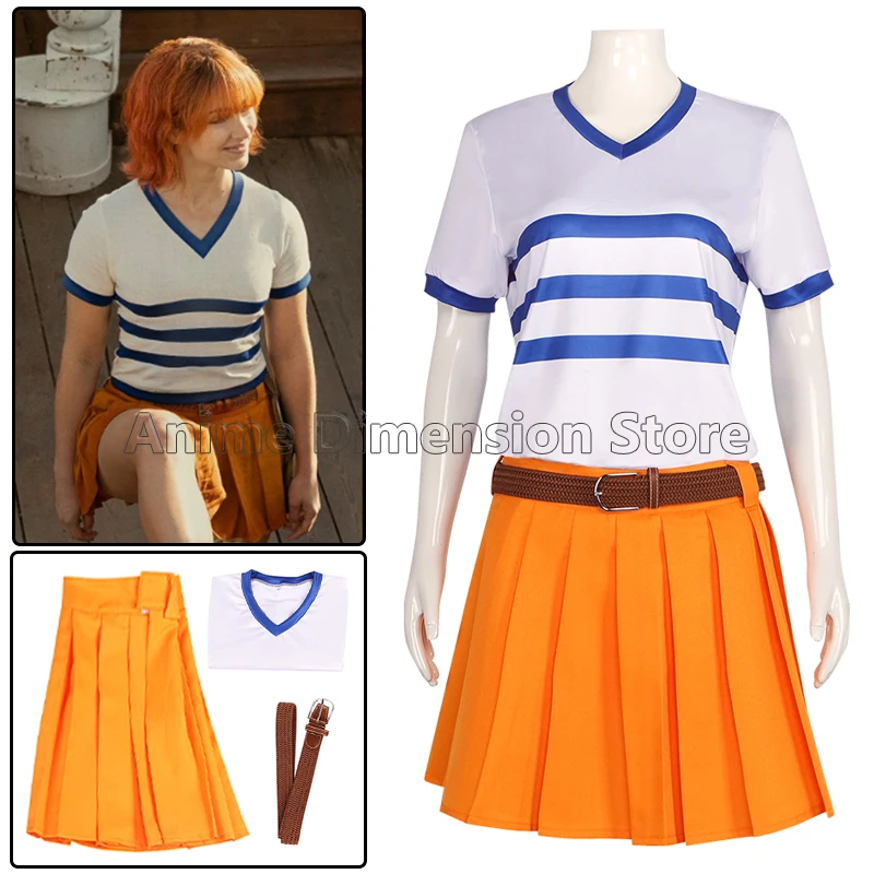 Nami Cosplay Costumes T-shirt Skirt Belt Anime One Piece Role Paly Uniform Halloween Carnival Party Suit For Women Girls
Nami Cosplay Costumes T-shirt Skirt Belt Anime One Piece Role Paly Uniform Halloween Carnival Party Suit For Women Girls