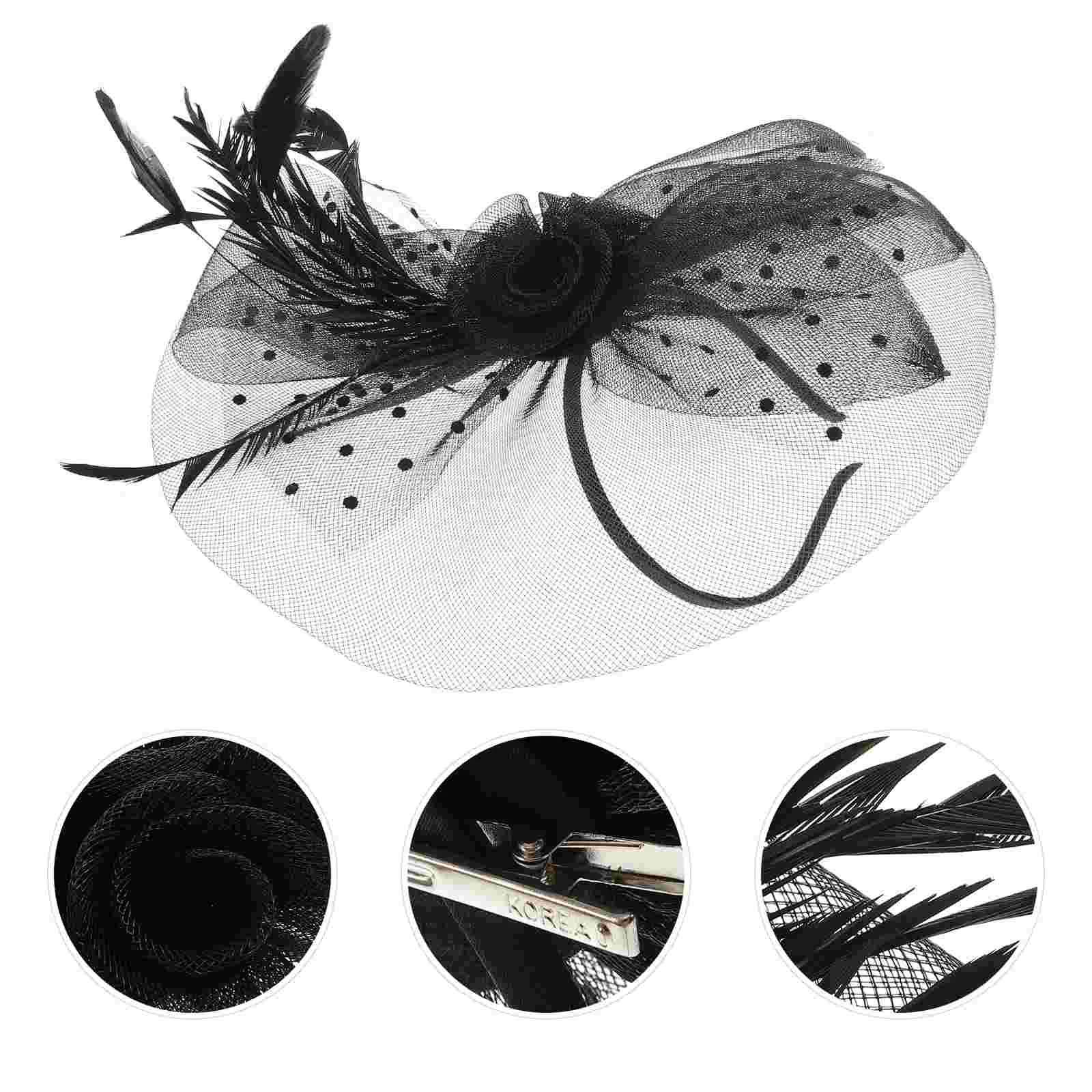 

Barrette Hat Fascinator Headpiece Vintage Hair Clips Accessory Mini Claw Fascinators Women Tea Party Hats Hairpin