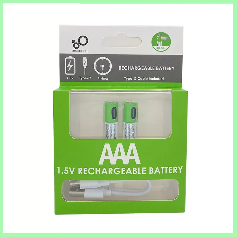 New packaging USB AAA Rechargeable Batteries 1.5V 550 mWh li-ion battery for mouse toy remote control+Type-C Cable
New packaging USB AAA Rechargeable Batteries 1.5V 550 mWh li-ion battery for mouse toy remote control+Type-C Cable