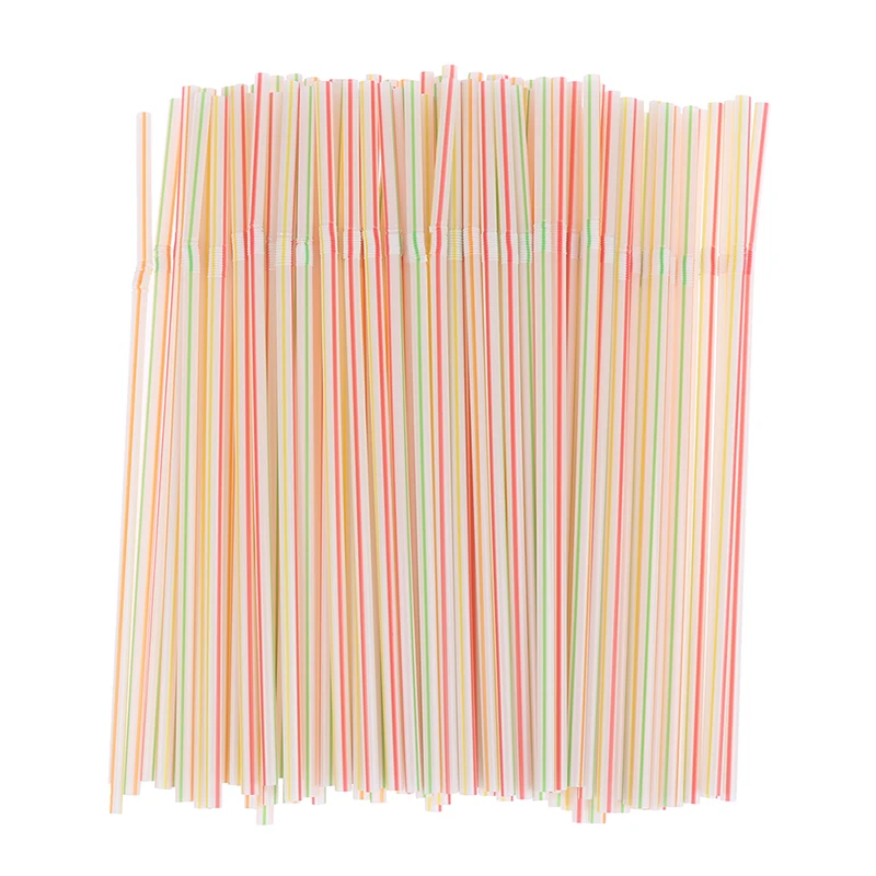 100Pcs Disposable Plastic Drinking Straws Multi-Colored Striped Bendable Elbow Straws Party Supplies Supplies
100Pcs Disposable Plastic Drinking Straws Multi-Colored Striped Bendable Elbow Straws Party Supplies Supplies