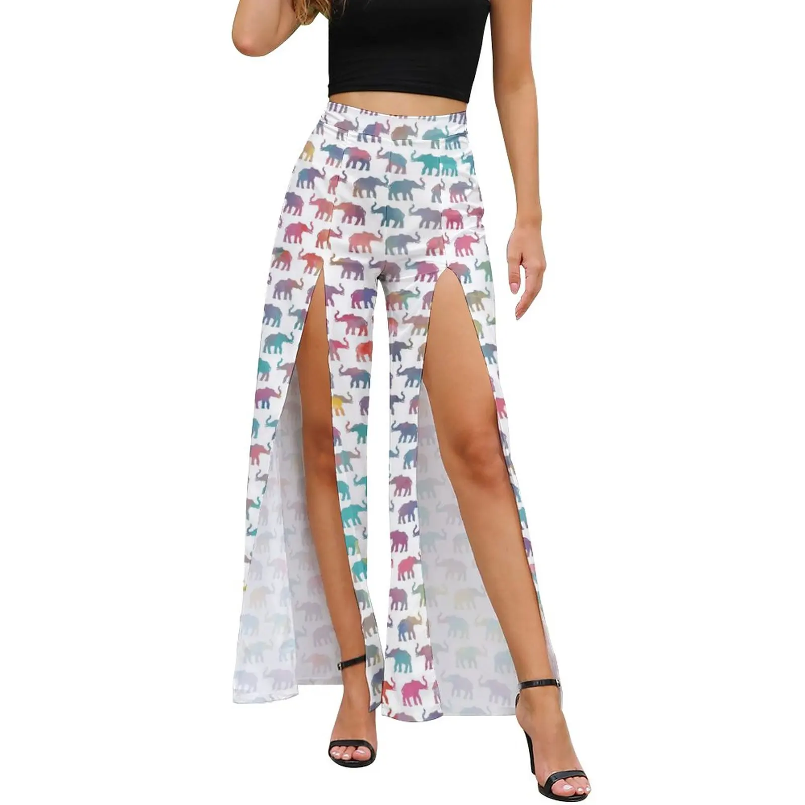 Colorful Elephant Pants Summer High Waist Elephants on Parade in Watercolor Elegant Wide Leg Pants Streetwear Printed Trousers
Colorful Elephant Pants Summer High Waist Elephants on Parade in Watercolor Elegant Wide Leg Pants Streetwear Printed Trousers