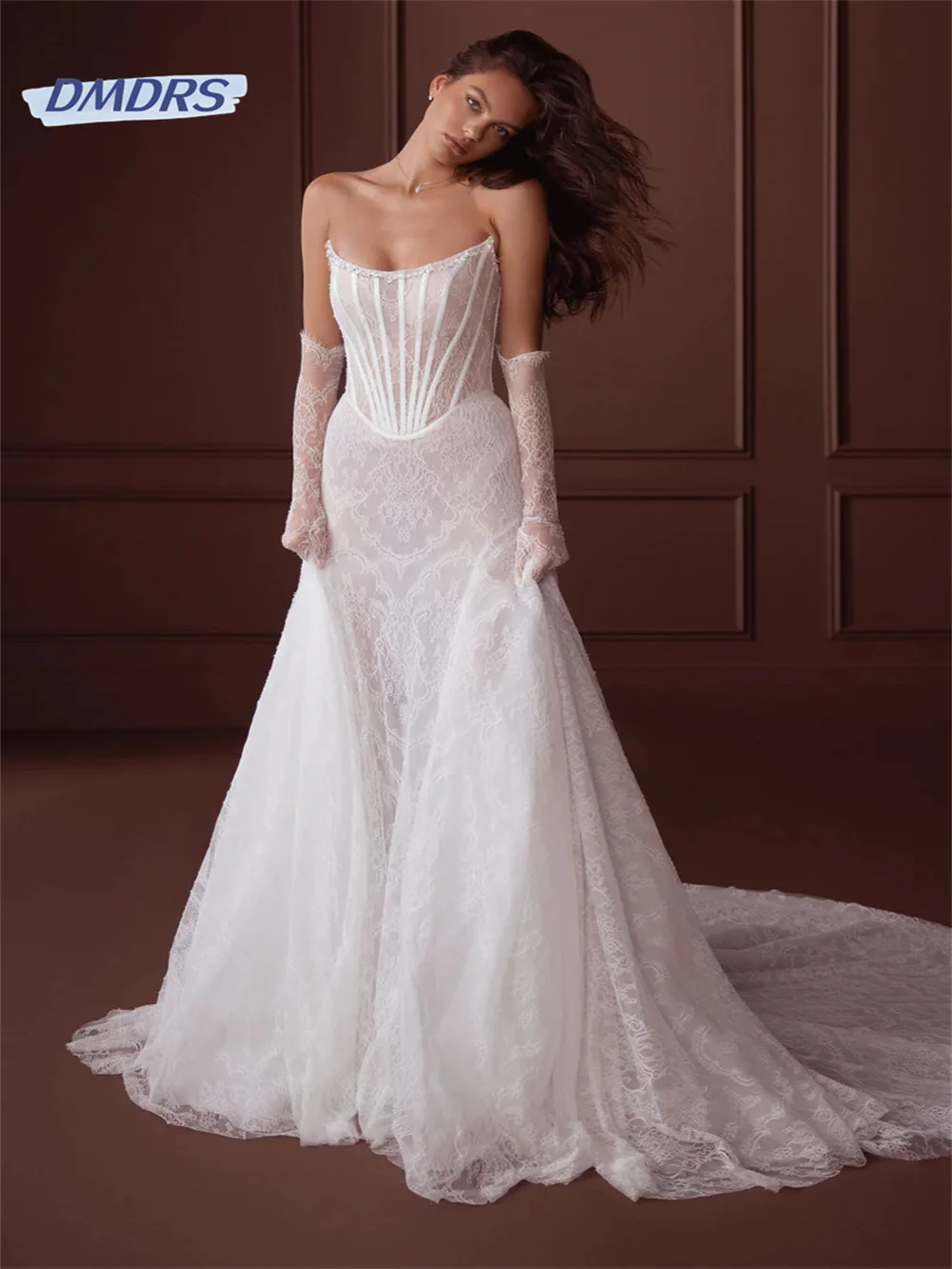Sexy Lace Detachable Sleeve Wedding Dress Pastrol Appliques 3D Flower Bride Robe Illusion Vestidos De Novia
Sexy Lace Detachable Sleeve Wedding Dress Pastrol Appliques 3D Flower Bride Robe Illusion Vestidos De Novia