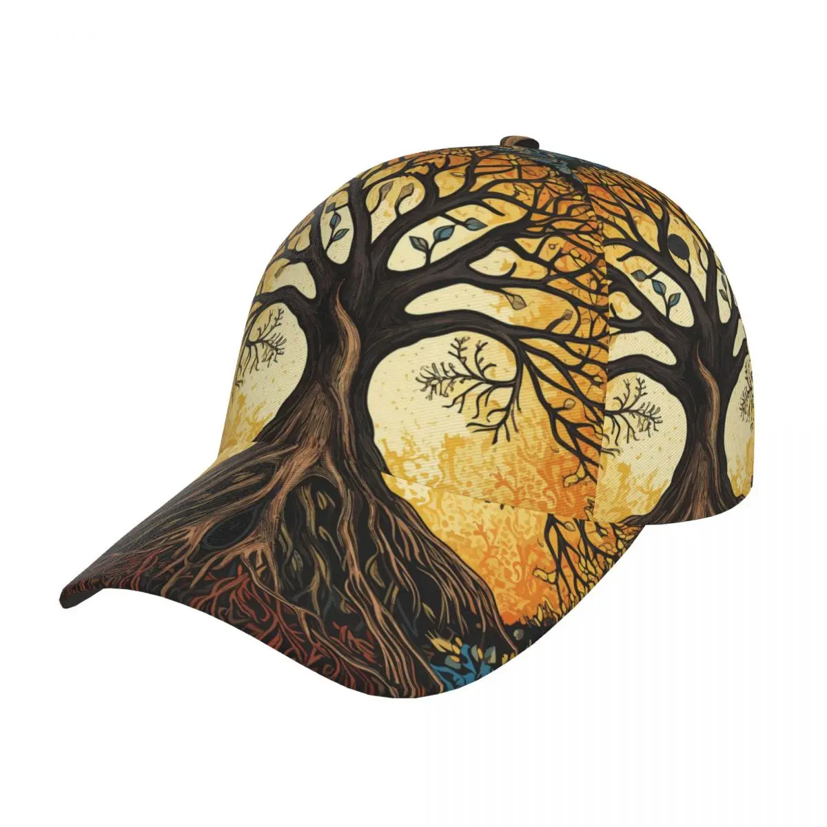 

Бейсболка с рисунком дерева жизни, мужская и женская кепка с козырьком, бейсболка, уличные кепки в стиле хип-хоп, мужская Кепка для гольфа