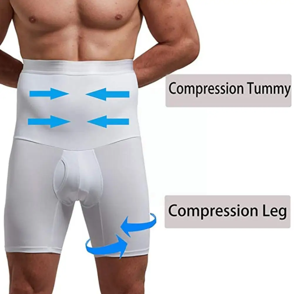 

New Men High Waist Panties Boxer Briefs Slimming Summer Body Slim Underpants Shaper Compression Contour Trainer Fit Bodysui G8T6