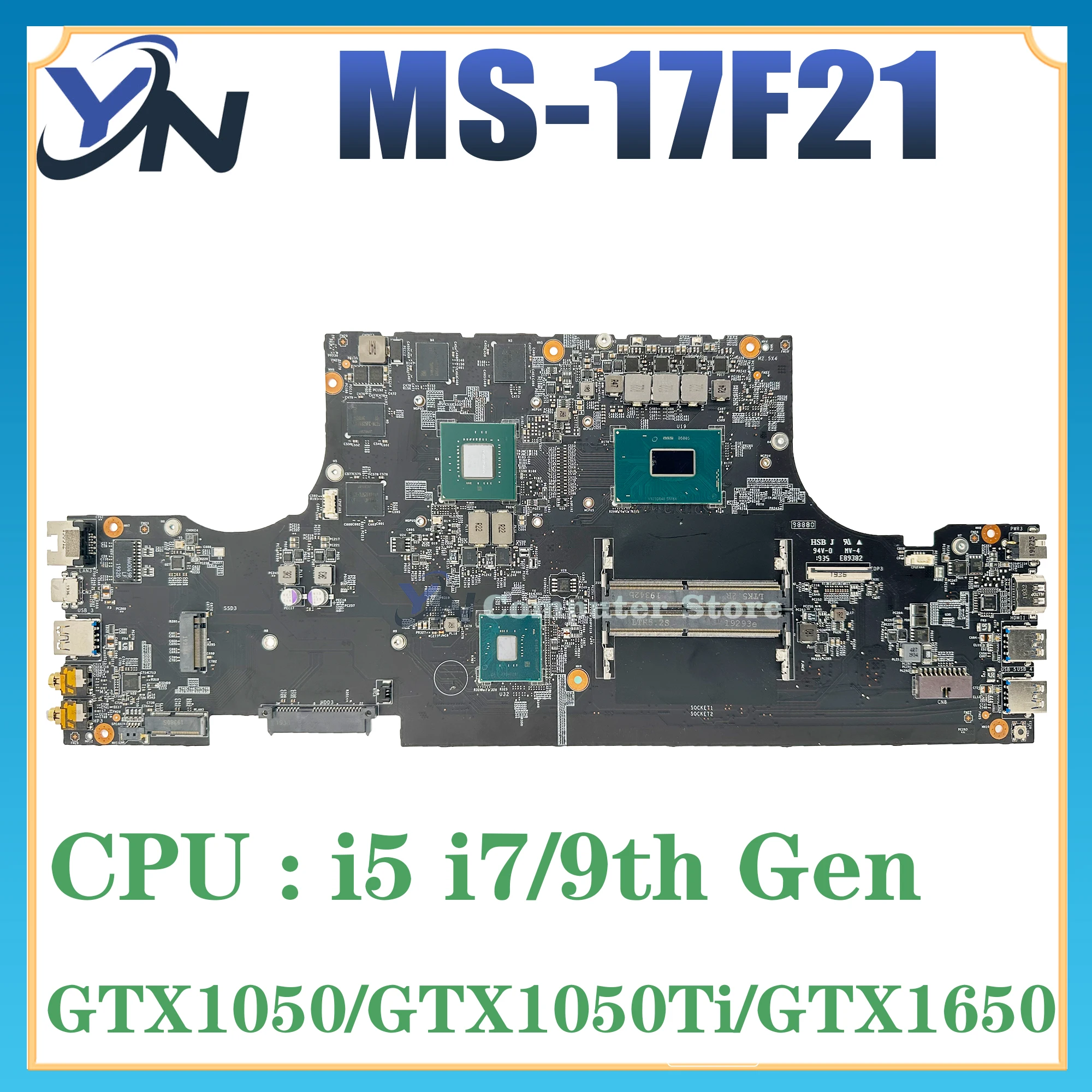 

MS-17F21 Mainboard Para MSI GF75 THIN 9SC MS-17F2 Laptop Motherboard W/i7-9750H i5-9300H CPU GTX1050/1050Ti/1650M 100% Teste