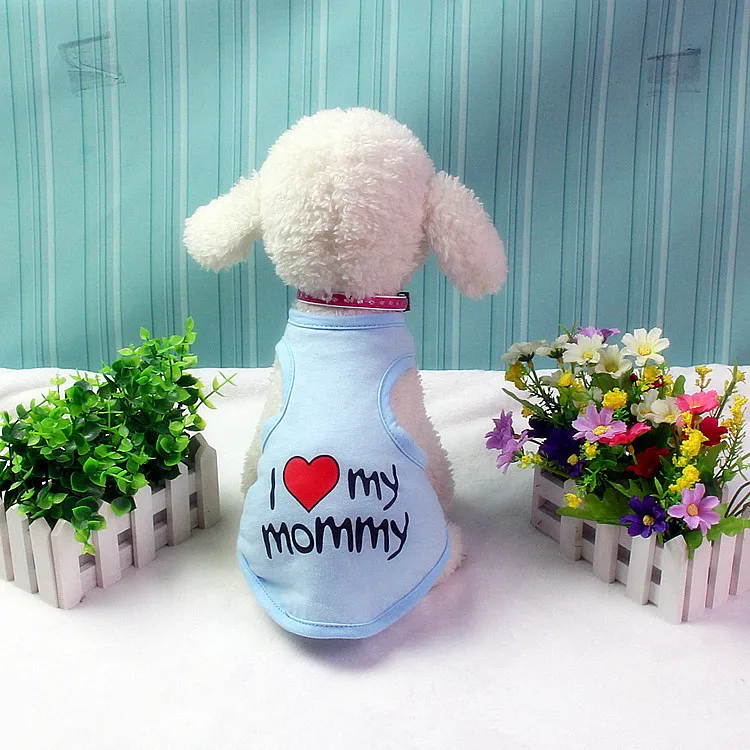 Pet Dog Vest In Spring Summer 100%Cotton I Love Mommy and I Love daddy Shirt Teddy Dog Cheap Clothes Cat Supplies Dog Costumes
Pet Dog Vest In Spring Summer 100%Cotton I Love Mommy and I Love daddy Shirt Teddy Dog Cheap Clothes Cat Supplies Dog Costumes
